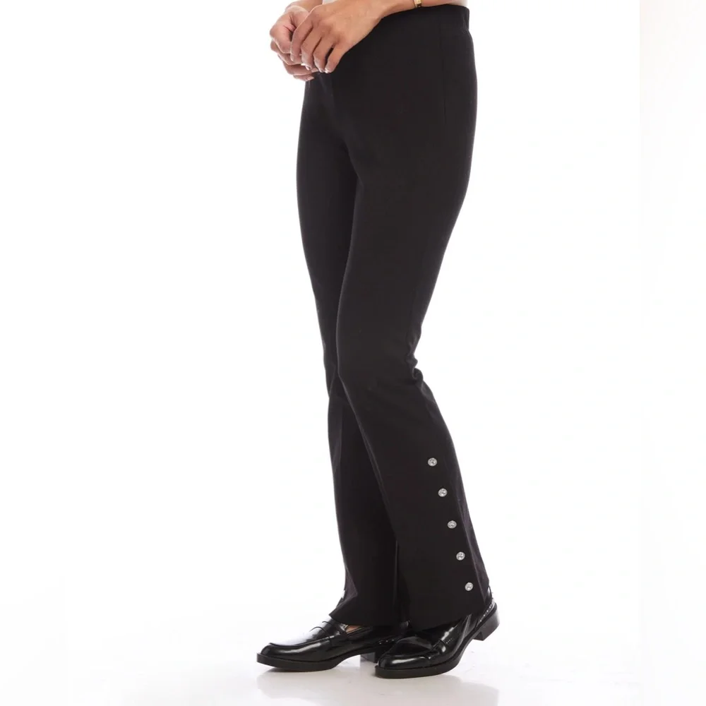 FifteenTwenty Stretch Twill black pants with silver button - Picture 1 of 4